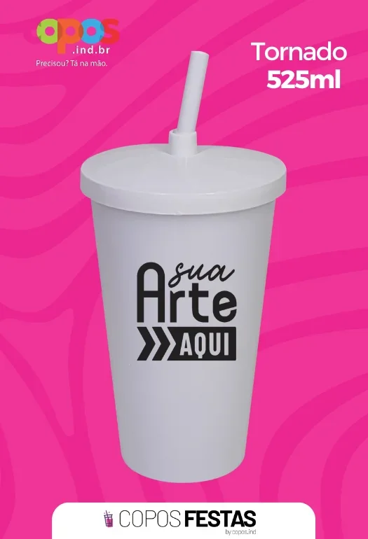 Copo com Canudo 525ml Copo com Canudo 525ml