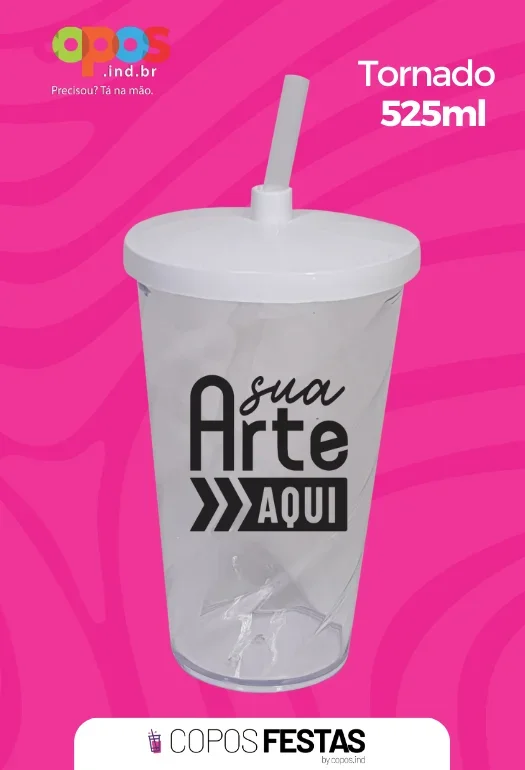 Copo com Canudo 525ml Copo com Canudo 525ml
