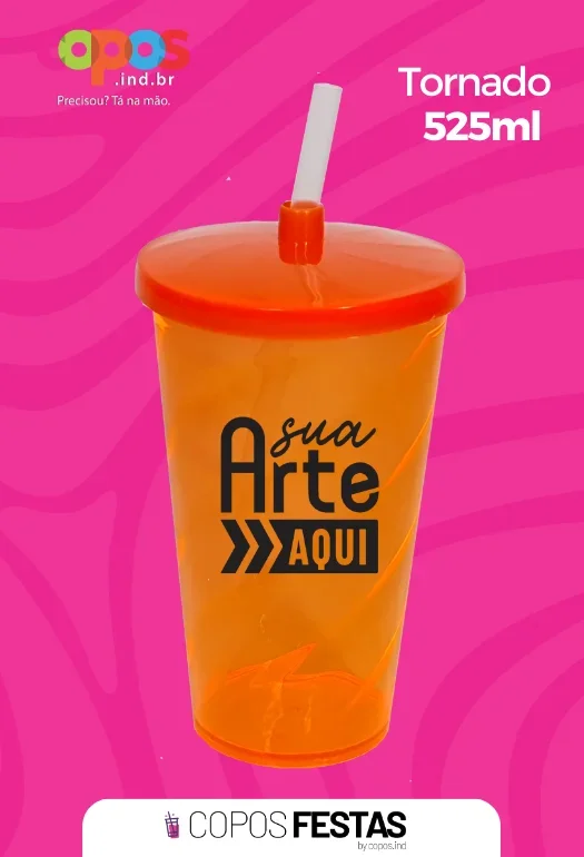 Copo com Canudo 525ml Copo com Canudo 525ml