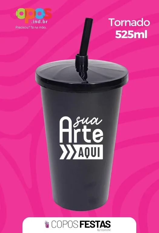 Copo com Canudo 525ml Copo com Canudo 525ml