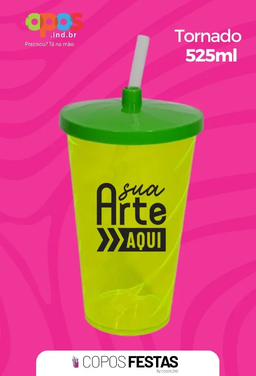 Copo com Canudo 525ml Copo com Canudo 525ml